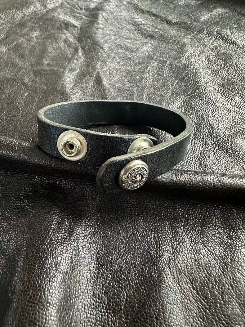 Chrome Hearts Chrome Hearts Black Leather Silver Bracelet Size ONE SIZE - 2 Thumbnail