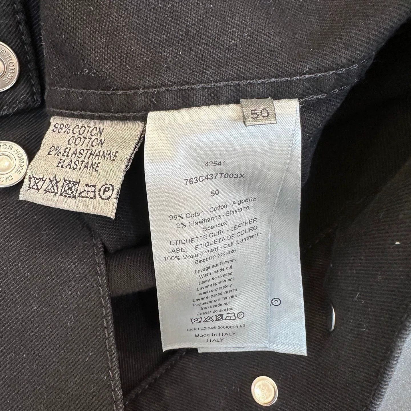 Dior Dior Distressed Black Denim Jacket Size US L / EU 52-54 / 3 - 4 Thumbnail