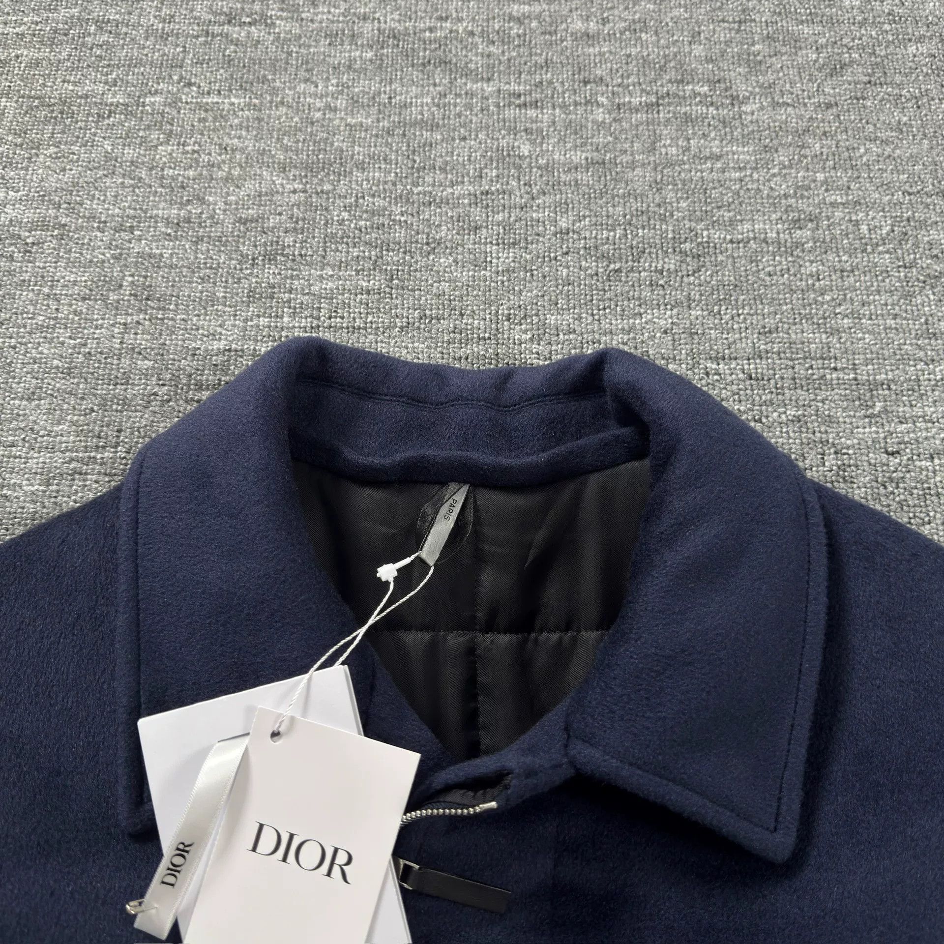 Dior Dior Navy Lapel Cashmere Coat Size US M / EU 48-50 / 2 - 2 Thumbnail