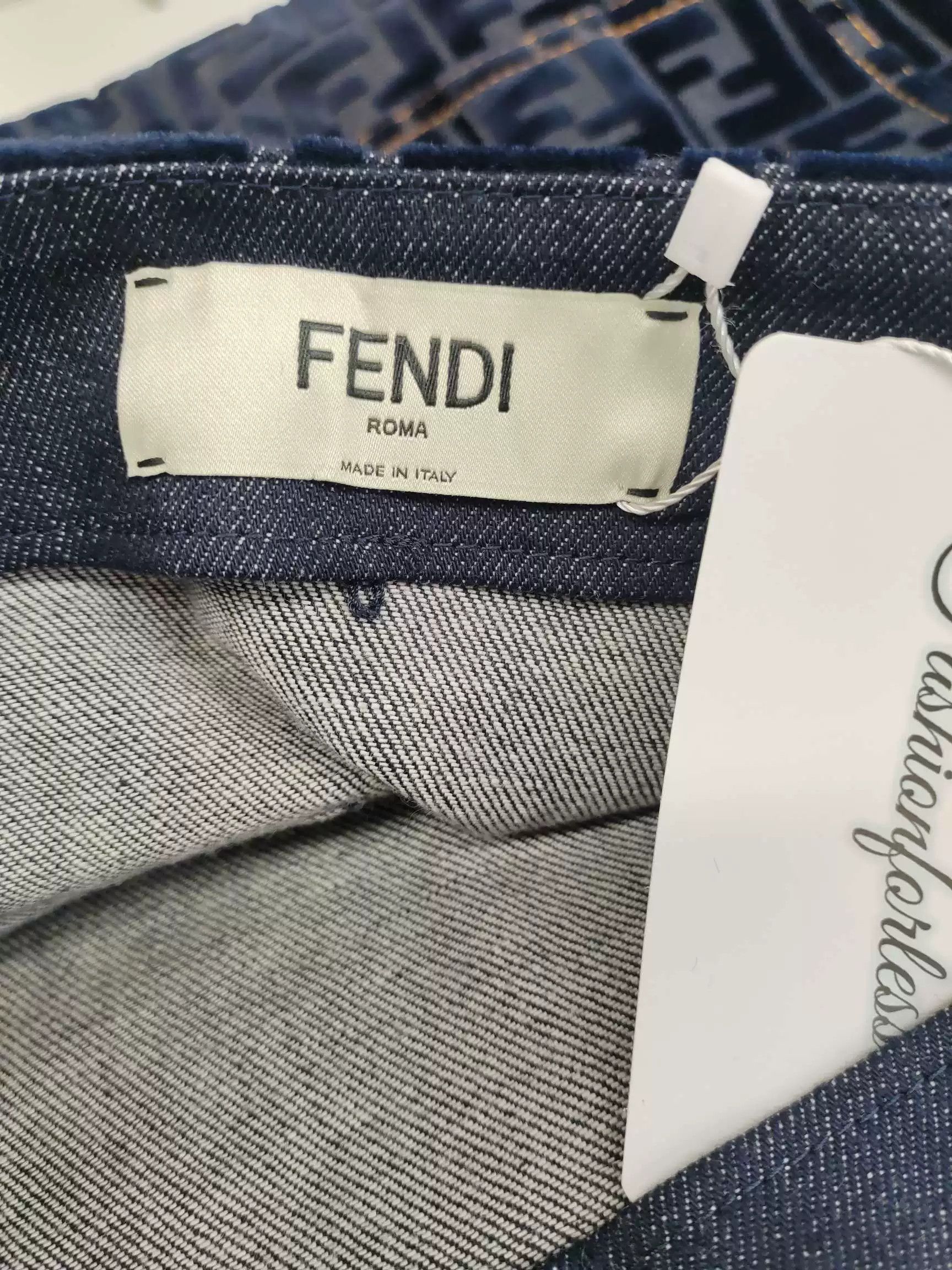 Fendi Fendi Velvet Denim Midi Skirt Size 38 Size US 38 / EU 54 - 3 Thumbnail