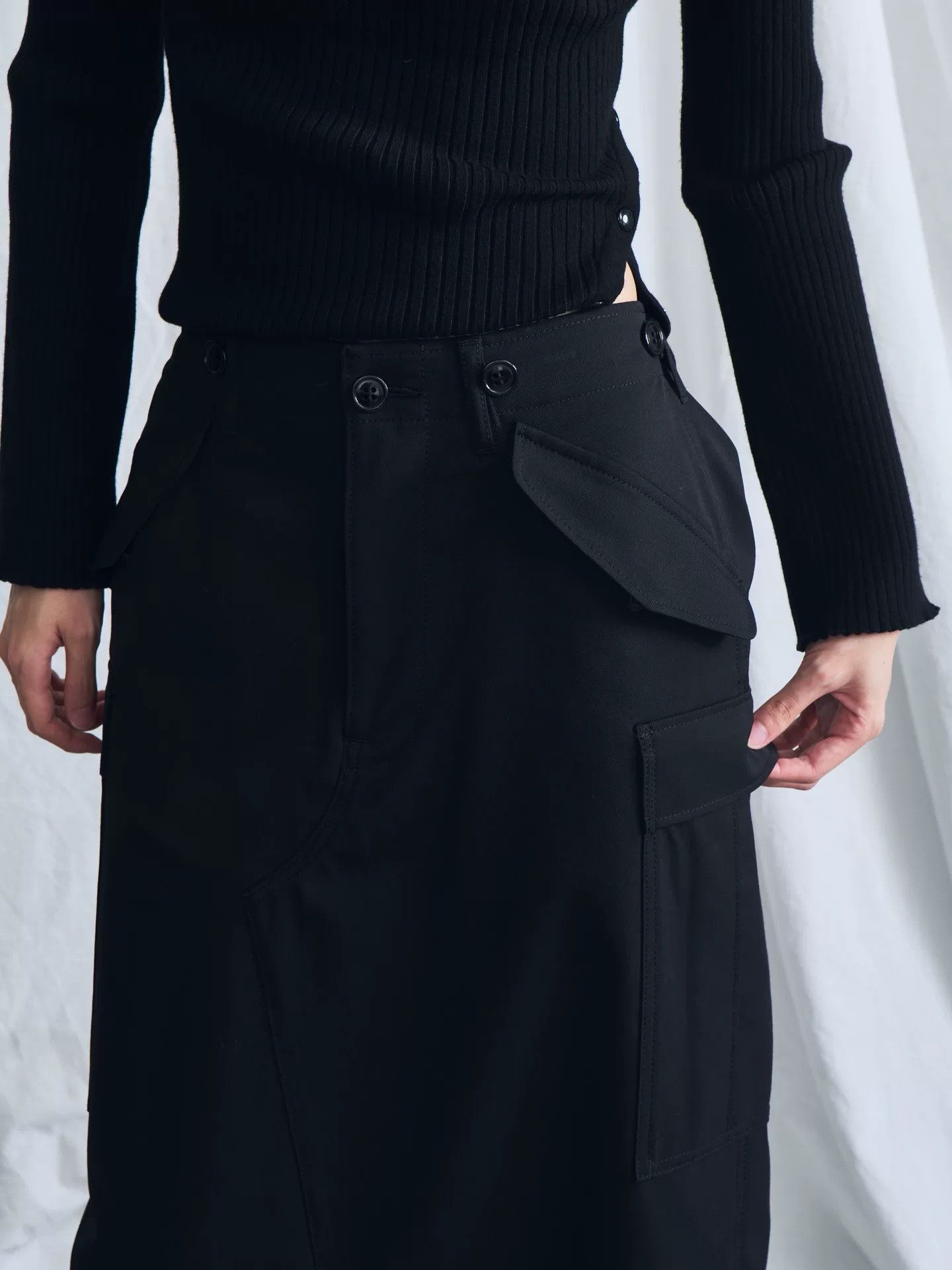 Junya Watanabe junya watanabe black structural work skirt Size 26" / US 2 / IT 38 - 6 Thumbnail