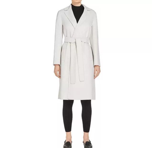 Max Mara white double-faced wool coat with belt Size US S / EU 44-46 / 1 - 2 Thumbnail