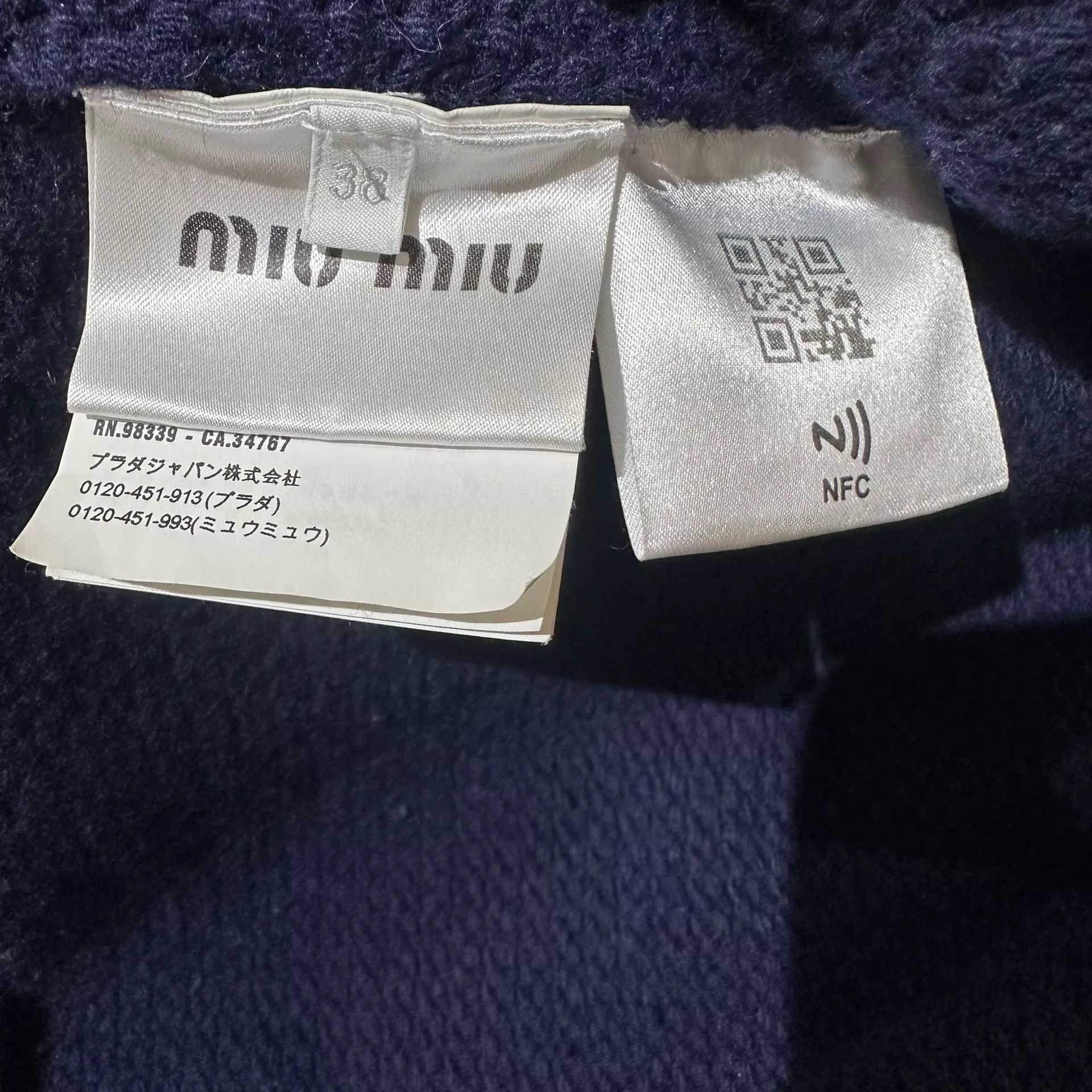 Miu Miu navy blue cardigan with white detailing Size US M / EU 48-50 / 2 - 5 Thumbnail