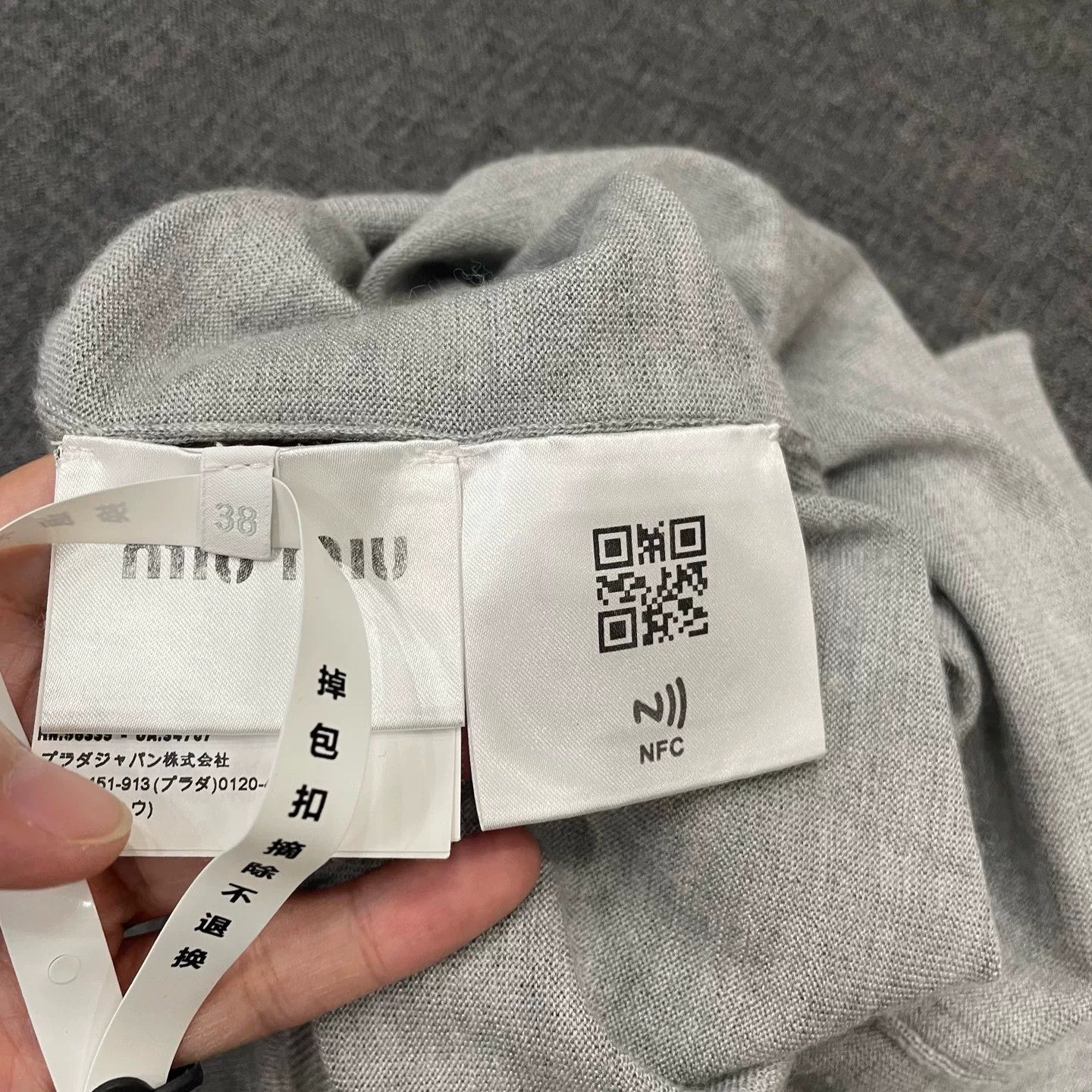 Miu Miu gray turtleneck logo sweater by miu miu Size US M / EU 48-50 / 2 - 6 Thumbnail
