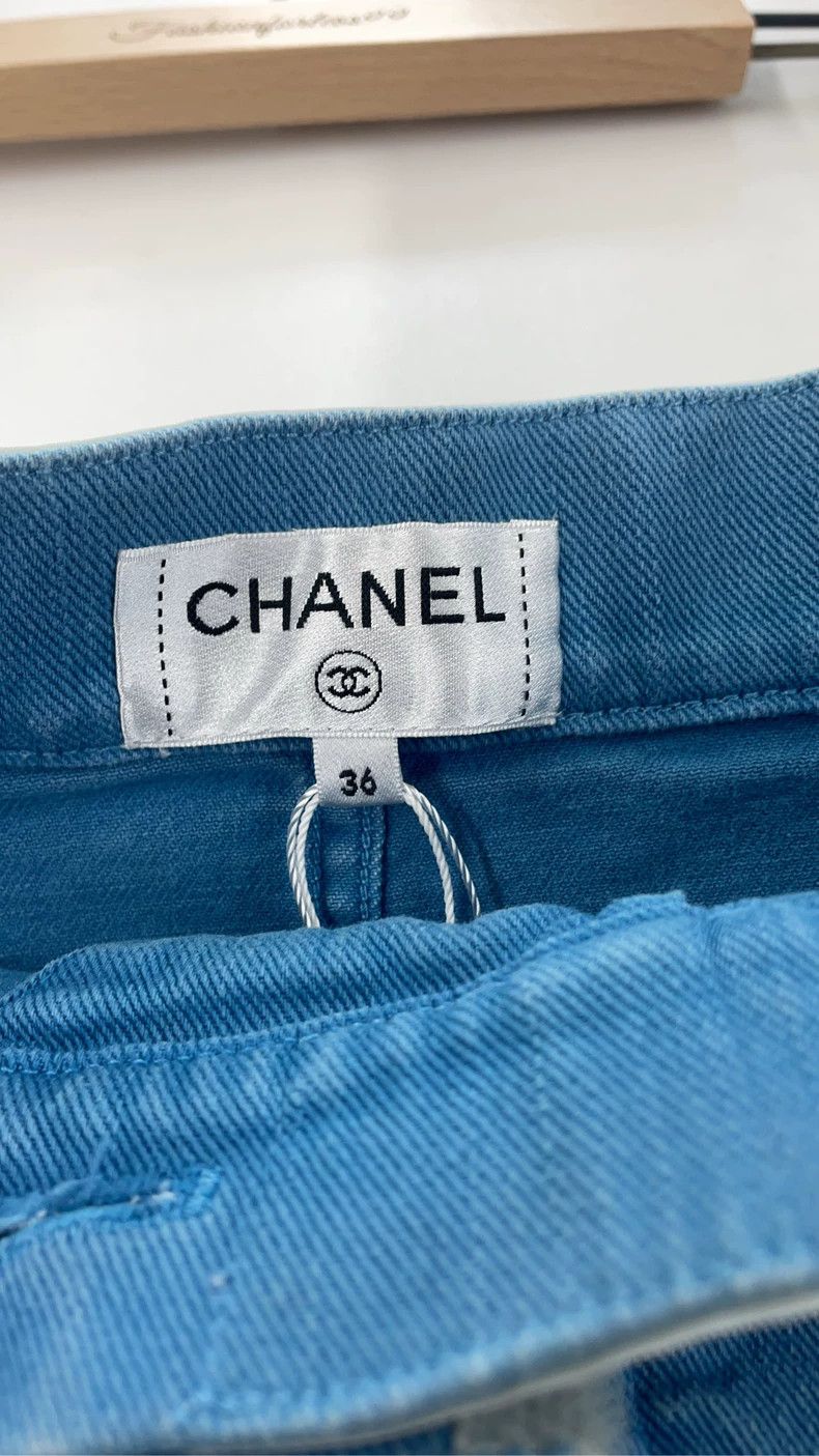 Chanel Chanel Blue Denim Velcro Skirt Size US 36 / EU 52 - 3 Thumbnail
