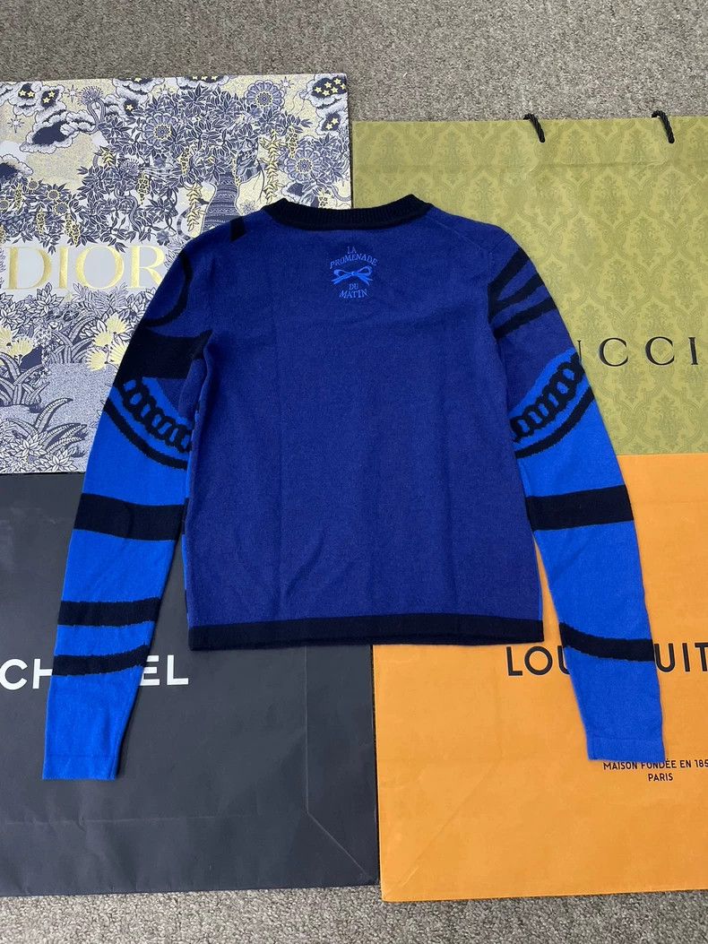 Hermes Hermes Blue Black Cashmere Sweater Size US S / EU 44-46 / 1 - 3 Thumbnail