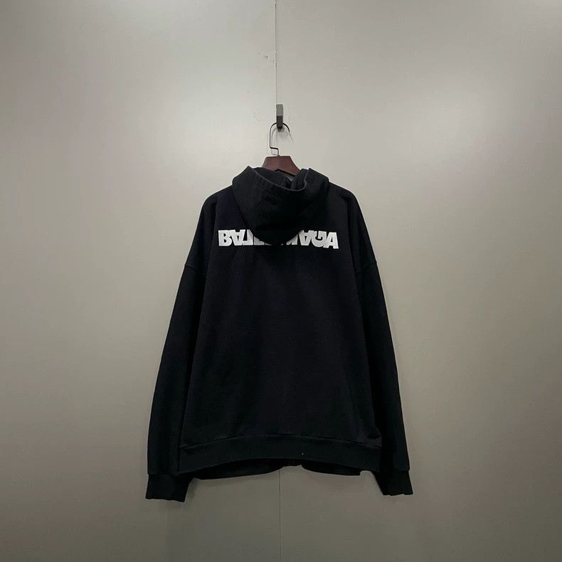 Balenciaga Balenciaga Black Logo Zip Hoodie Size US S / EU 44-46 / 1 - 2 Thumbnail
