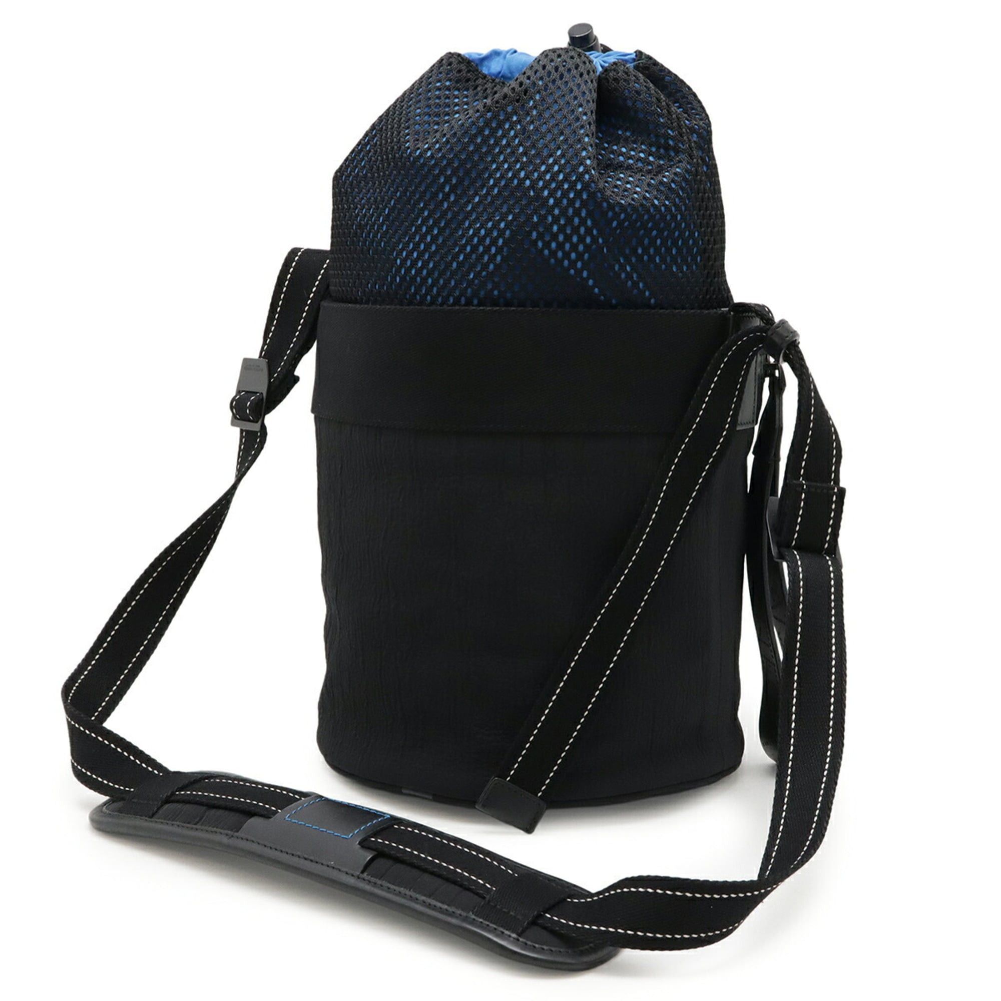 Bottega Veneta BOTTEGA VENETA shoulder bag, bucket drawstring mesh nylon, black, blue, 570185 Size ONE SIZE - 3 Thumbnail