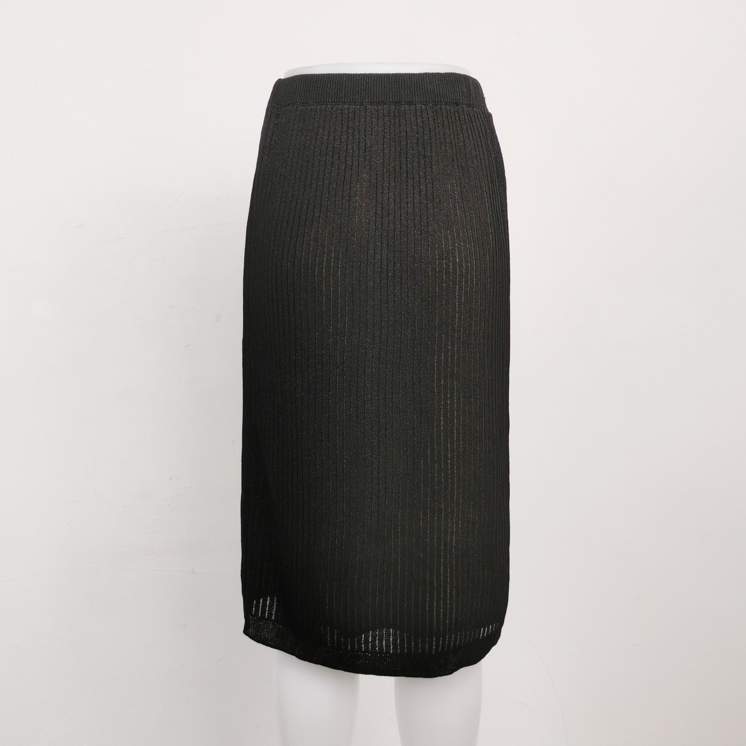 Gucci Gucci Silk Blend Solid Ribbed Midi Skirt M Size 24" / US 00 / IT 34 - 3 Thumbnail