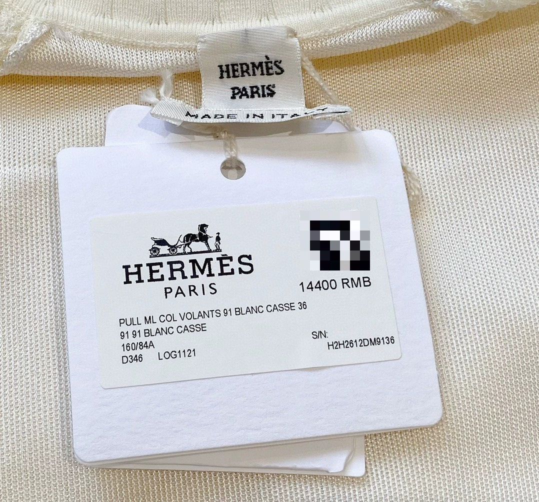 Hermes Hermes Beige Ruffle Knit Top Size US S / EU 44-46 / 1 - 6 Thumbnail