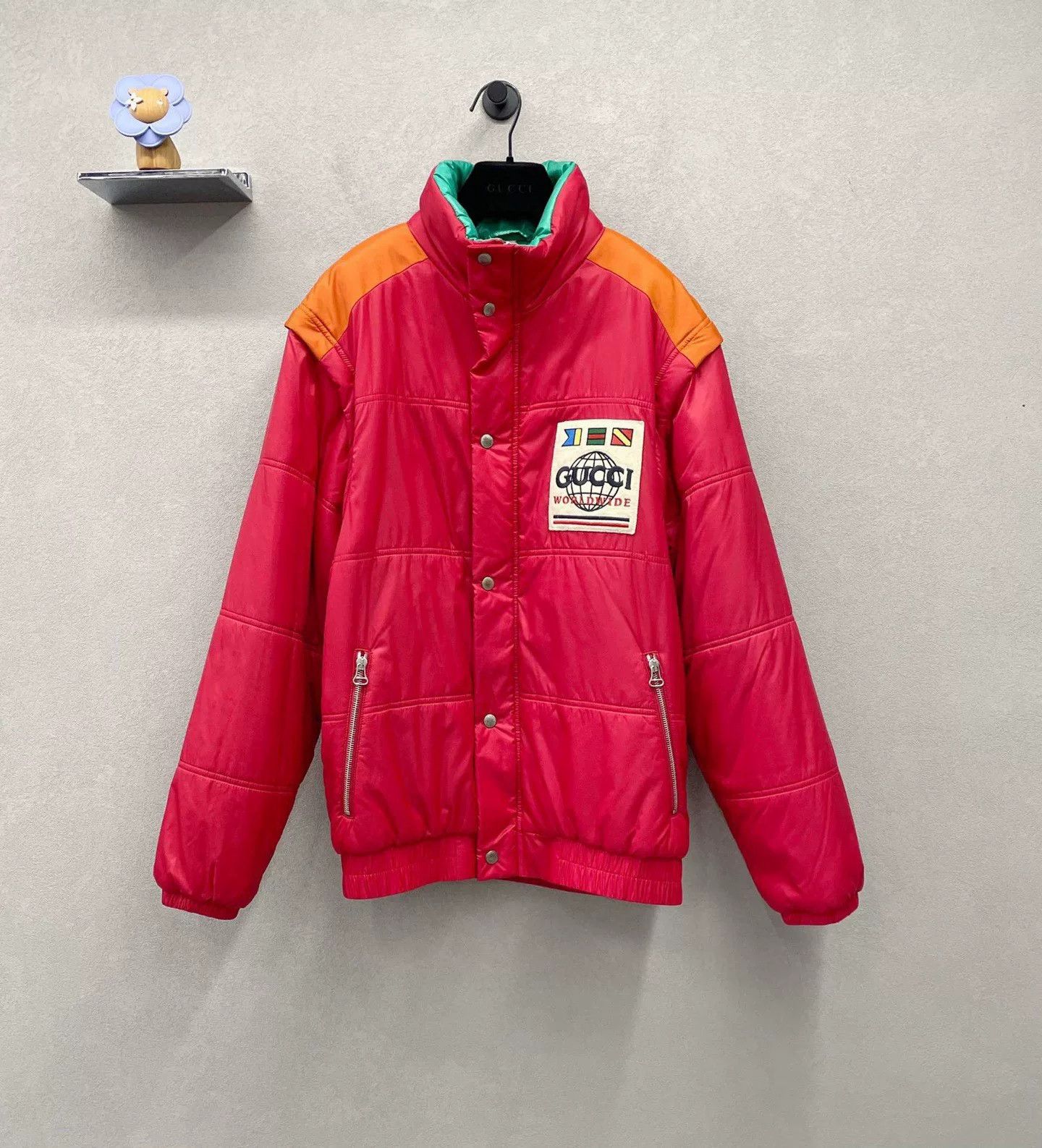 Gucci Gucci Red Detachable Cotton Coat Size US S / EU 44-46 / 1 - 2 Thumbnail