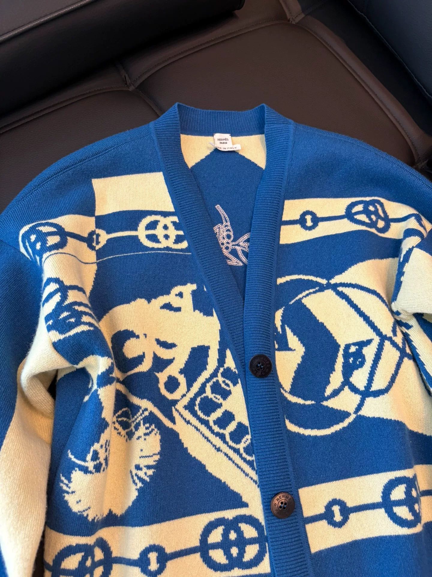 Hermes Hermes Blue Cardigan Sweater Size US XXS / EU 40 - 2 Thumbnail