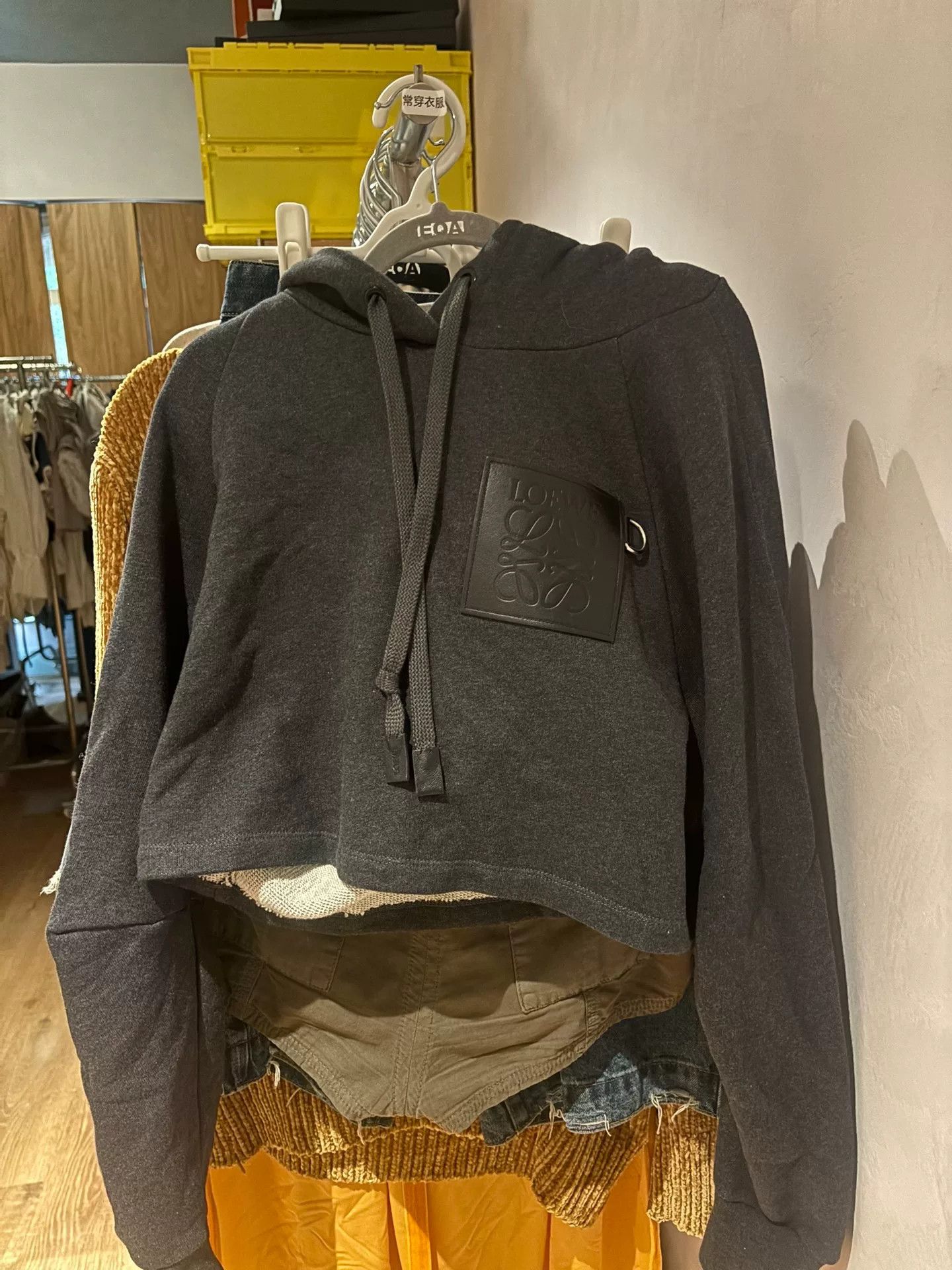 Loewe LOEWE Leather Patch Cropped Hoodie Size US M / EU 48-50 / 2 - 2 Thumbnail
