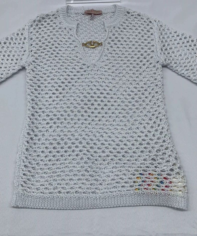 Valentino Valentino Logo Long Sleeve Knit Sweater Size US XS / EU 42 / 0 - 2 Thumbnail