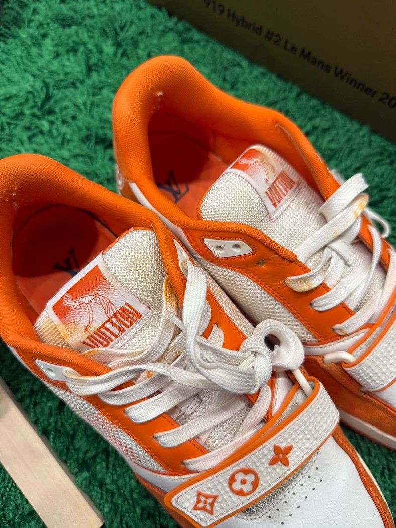 Louis Vuitton LV Trainer White Orange Velcro Sneakers Size US 9 / EU 42 - 5 Thumbnail