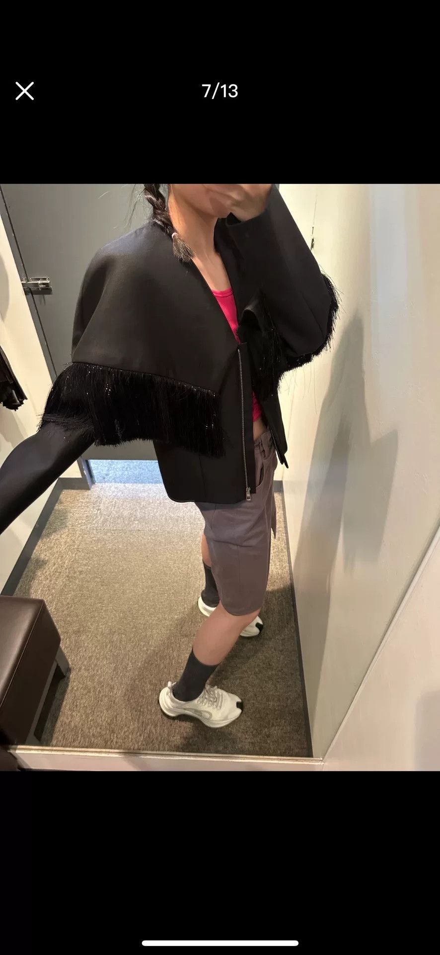 Loewe LOEWE Wool Silk Fringe Black Jacket Size US S / EU 44-46 / 1 - 9 Thumbnail