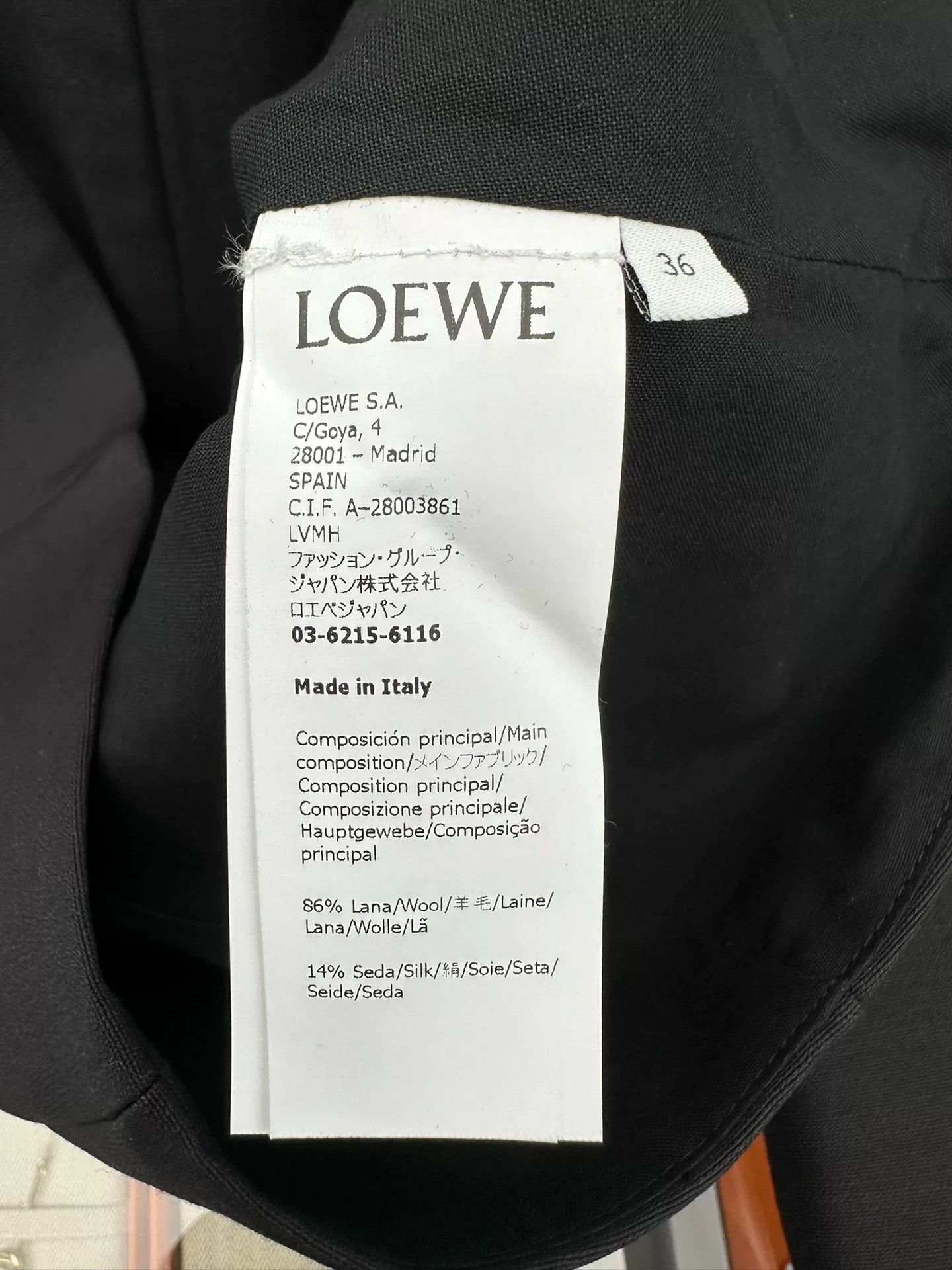 Loewe LOEWE Wool Silk Fringe Black Jacket Size US S / EU 44-46 / 1 - 3 Thumbnail