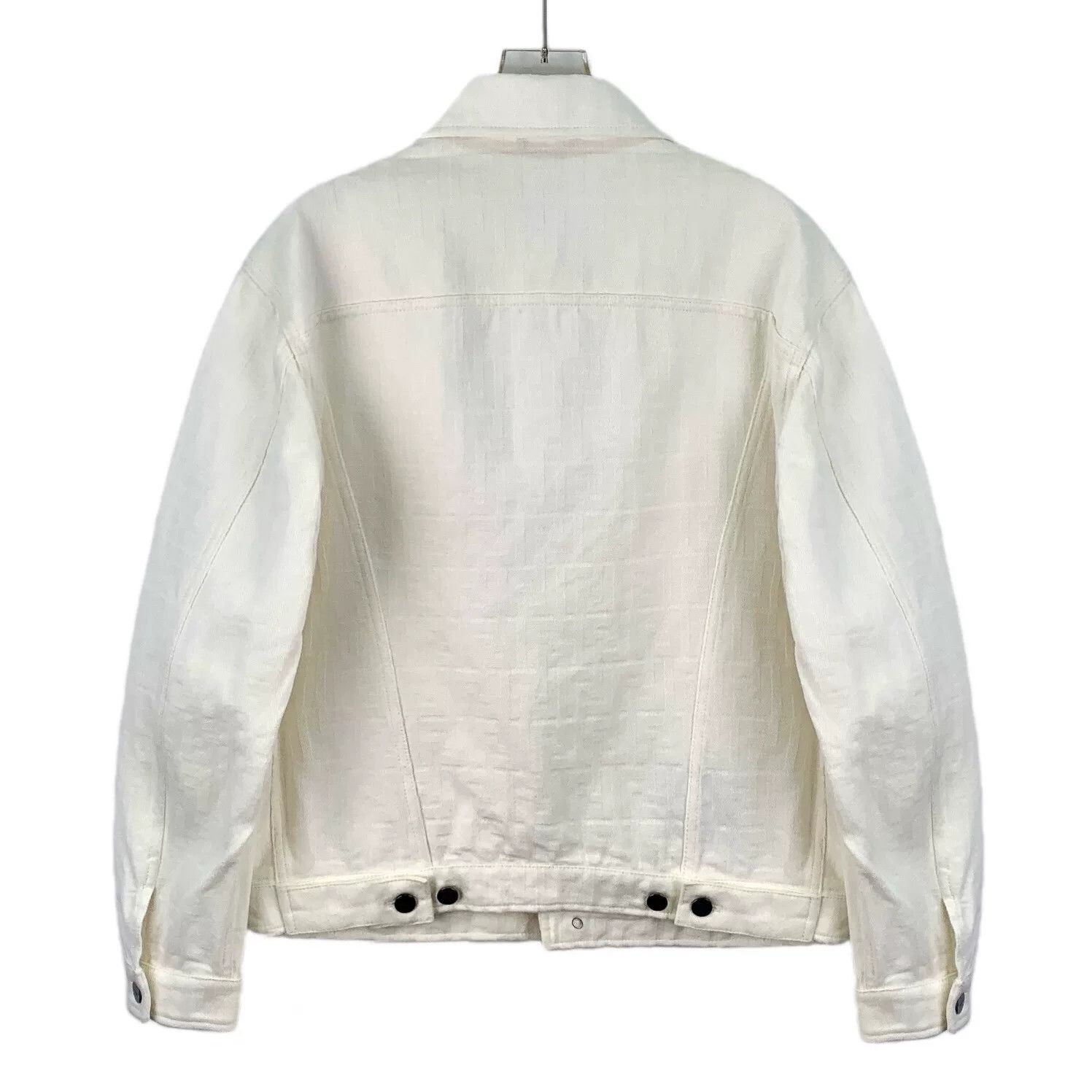 Fendi Fendi White Logo Jacquard Denim Jacket Size US S / EU 44-46 / 1 - 2 Thumbnail