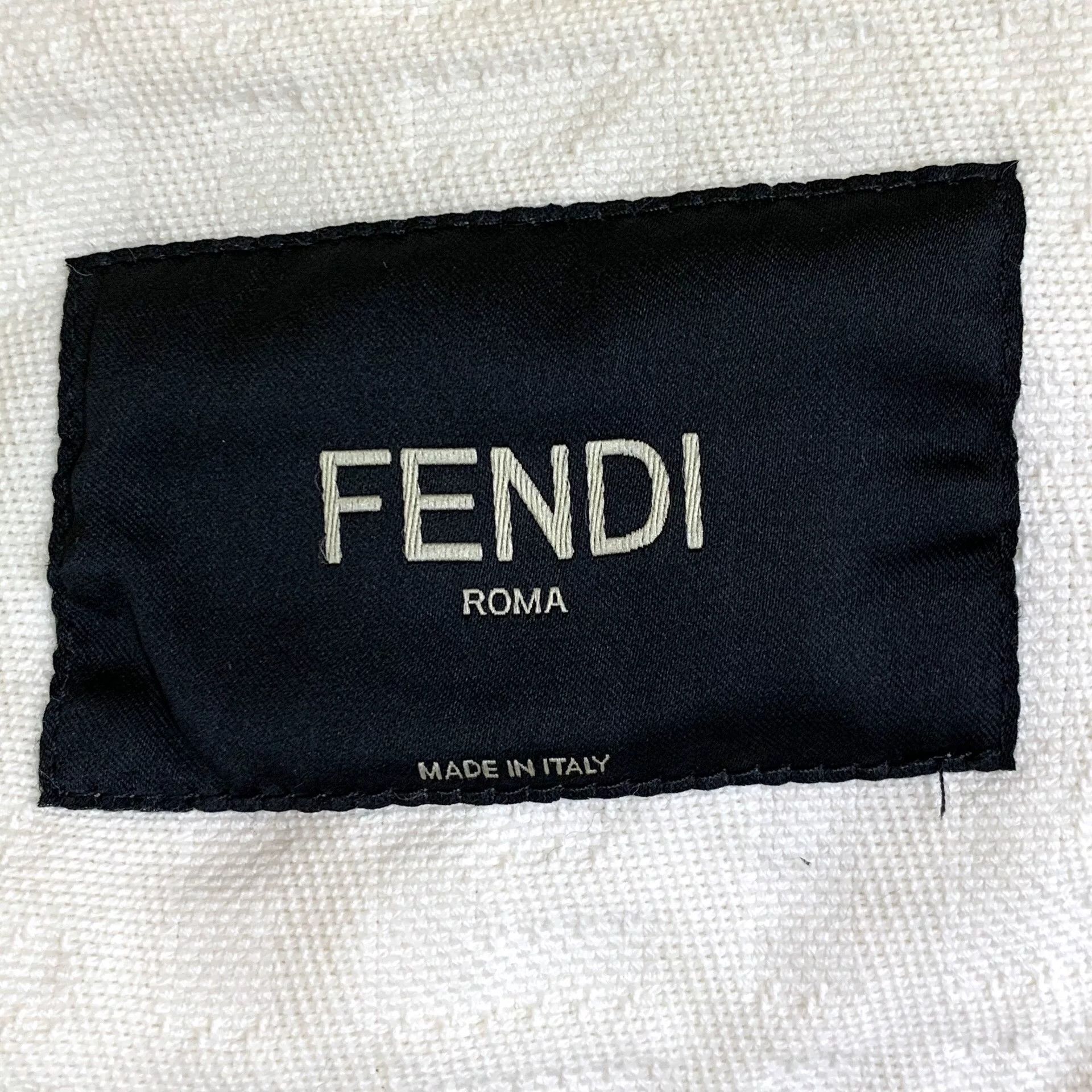 Fendi Fendi White Logo Jacquard Denim Jacket Size US S / EU 44-46 / 1 - 5 Thumbnail