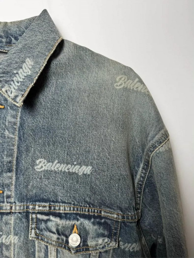 Balenciaga Balenciaga Logo Print Denim Jacket Size US XS / EU 42 / 0 - 4 Thumbnail