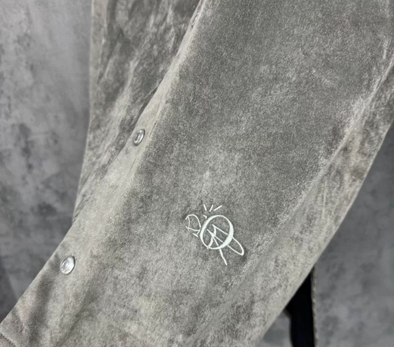 dior embroidered logo velvet jacket