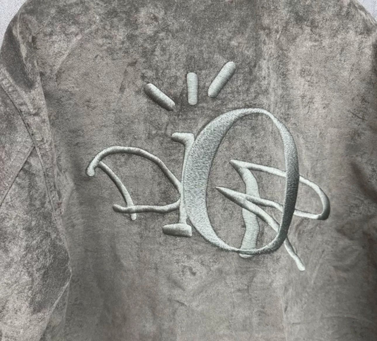 dior embroidered logo velvet jacket