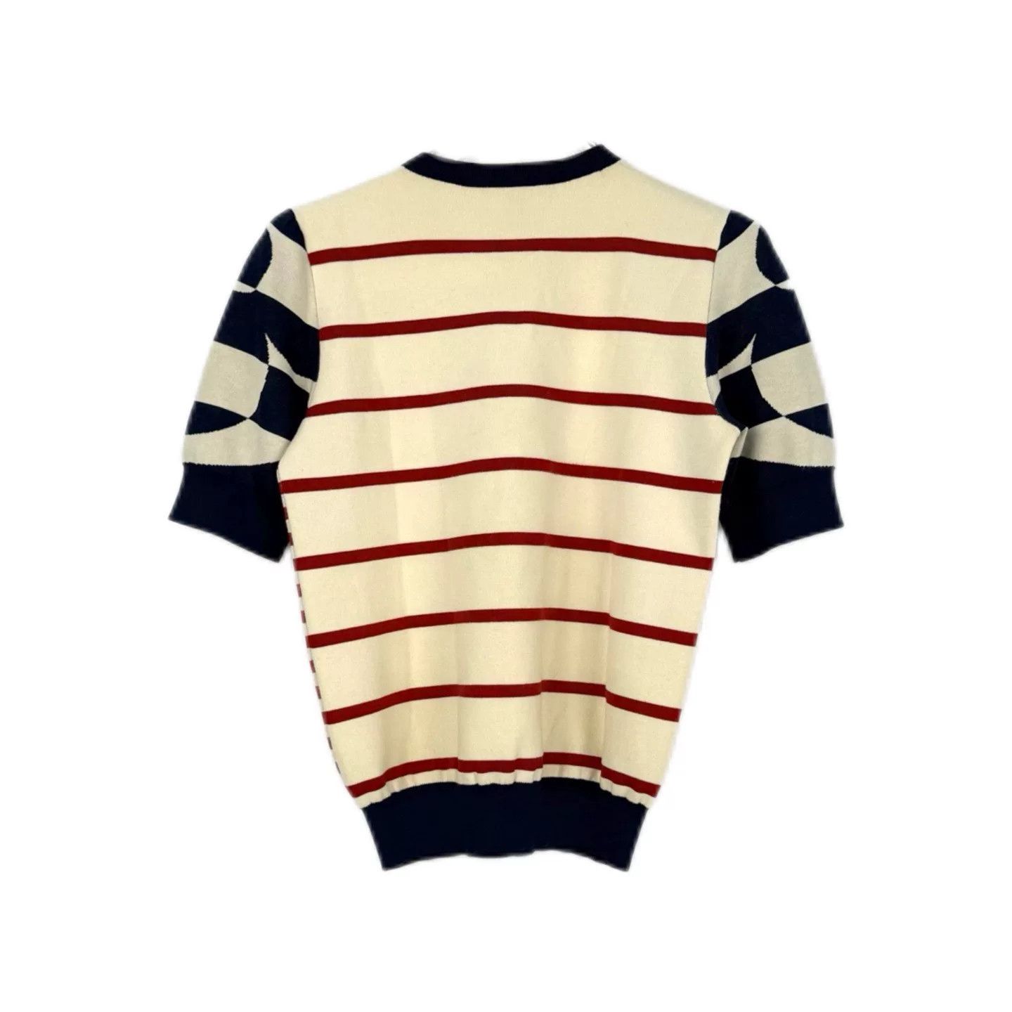 Louis Vuitton LV Red Blue White Stripe Logo Knit Top Size US M / EU 48-50 / 2 - 2 Thumbnail