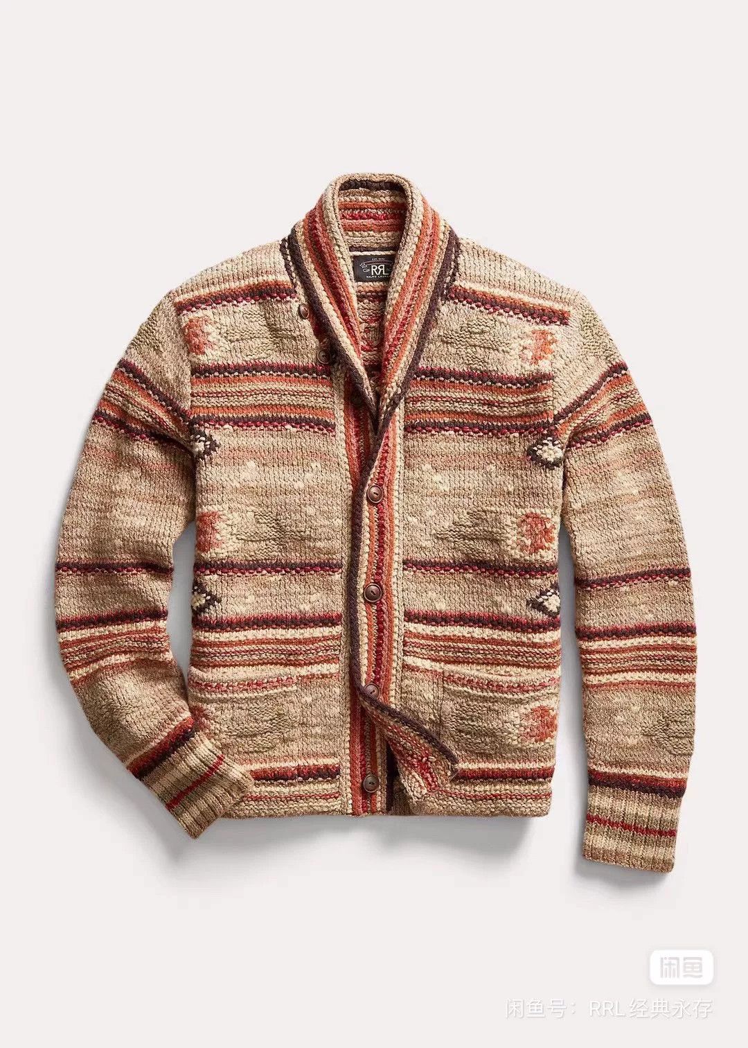 RRL Ralph Lauren RRL Shawl Collar Southwest Sweater Size US XS / EU 42 / 0 - 5 Thumbnail