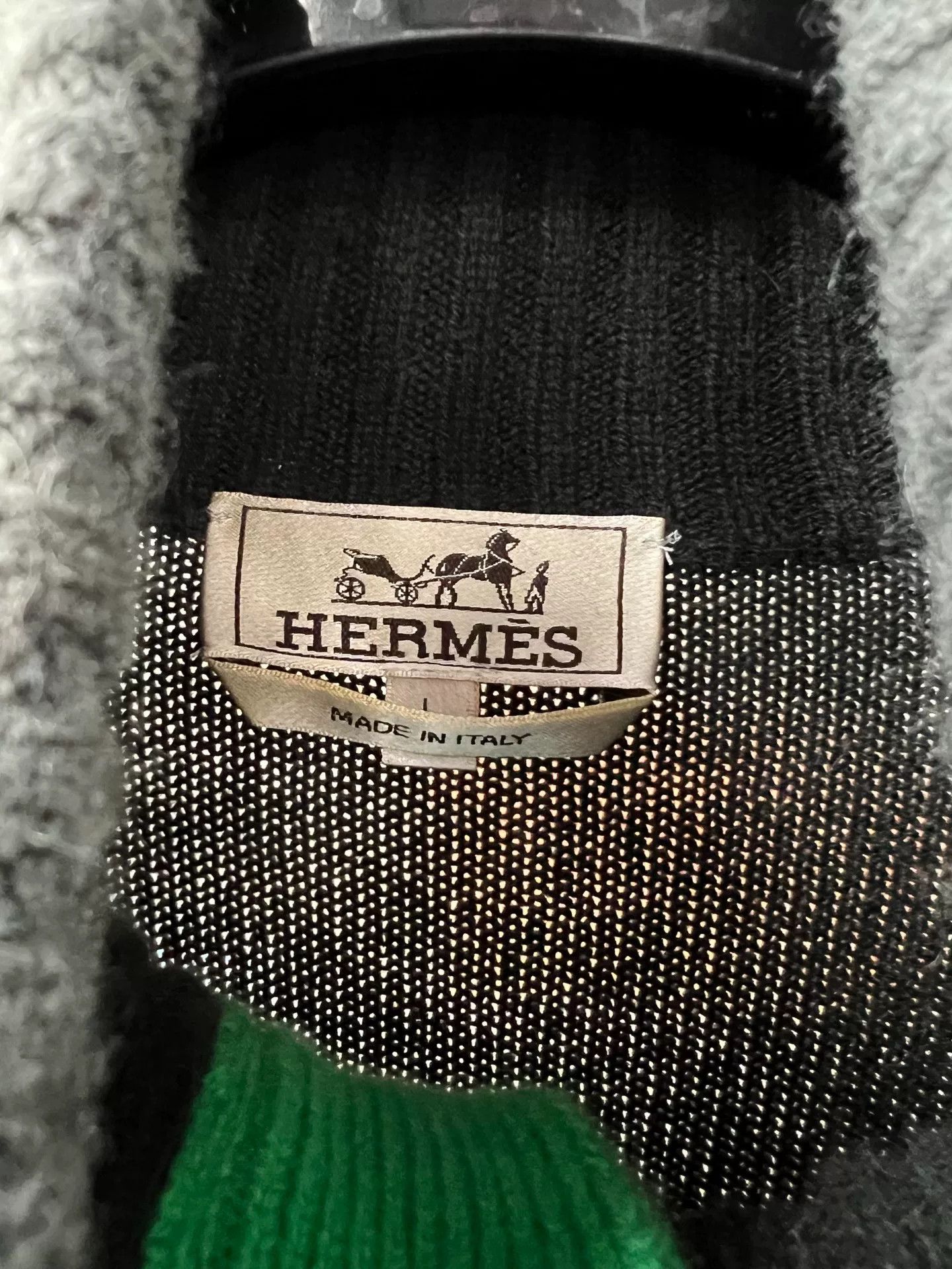 Hermes olive green high-neck knitted shirt Size US L / EU 52-54 / 3 - 5 Thumbnail