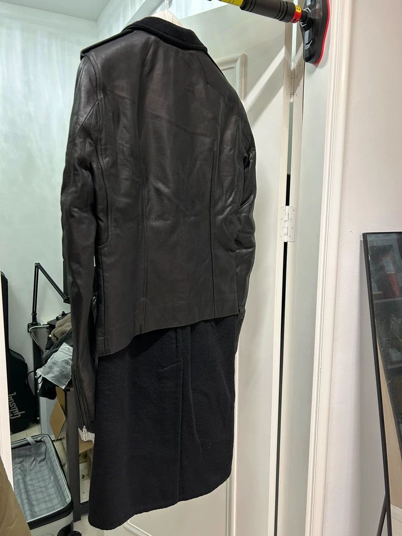 Rick Owens Rick Owens Leather Wool Long Coat Size US M / EU 48-50 / 2 - 2 Thumbnail