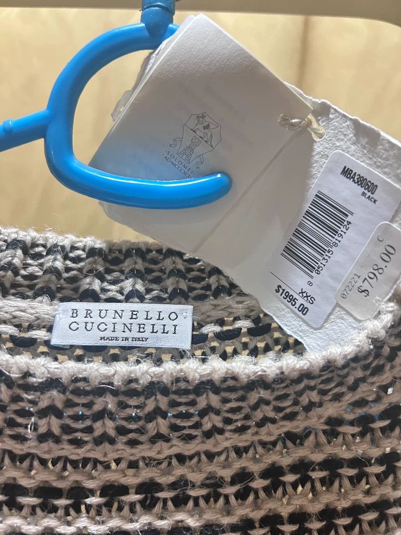 Brunello Cucinelli Brunello Cucinelli Sequin Linen Knit Sweater Size US M / EU 48-50 / 2 - 2 Thumbnail
