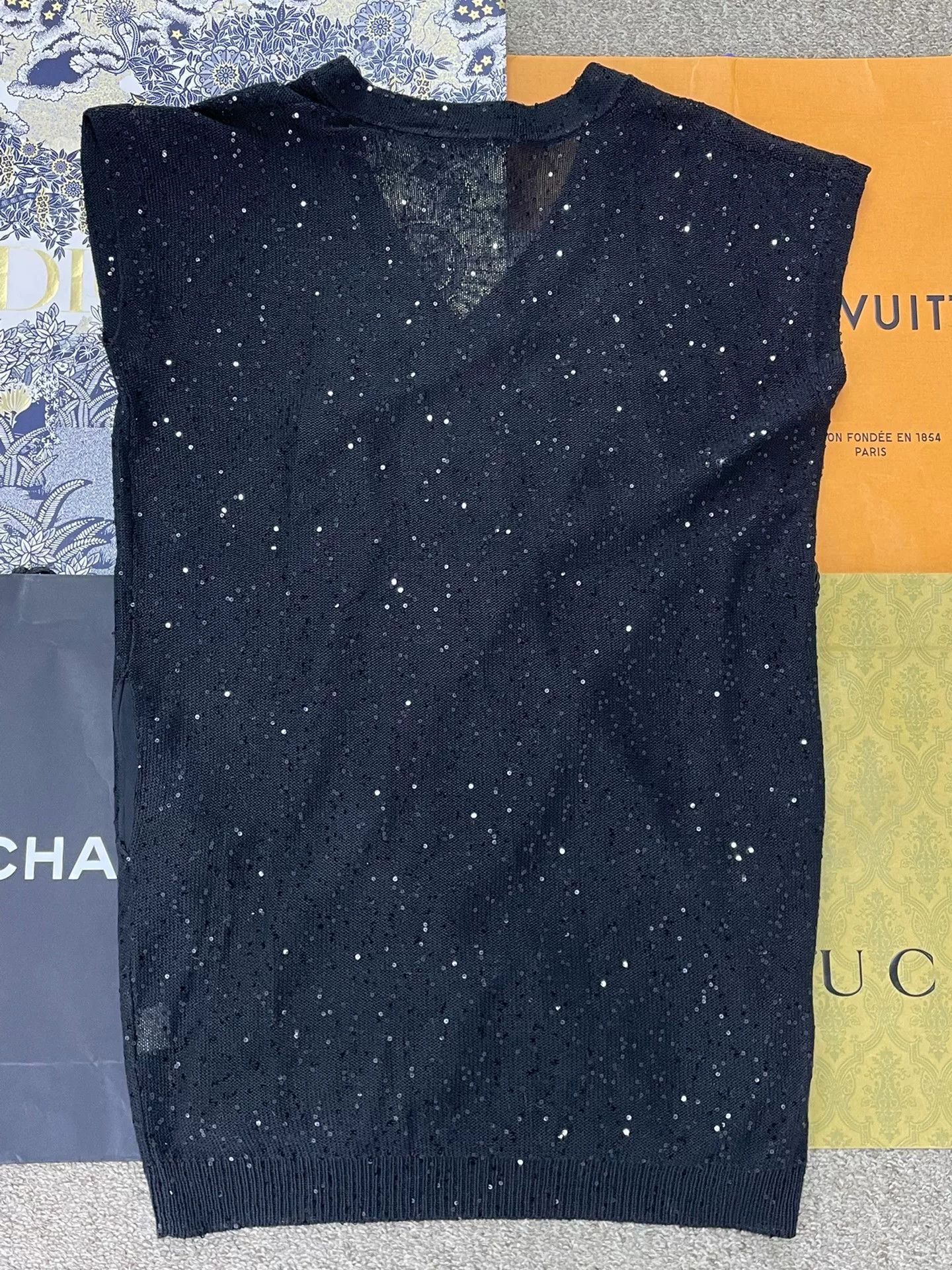 Brunello Cucinelli Brunello Cucinelli Black Sequin Knit Dress Size US M / EU 48-50 / 2 - 3 Thumbnail