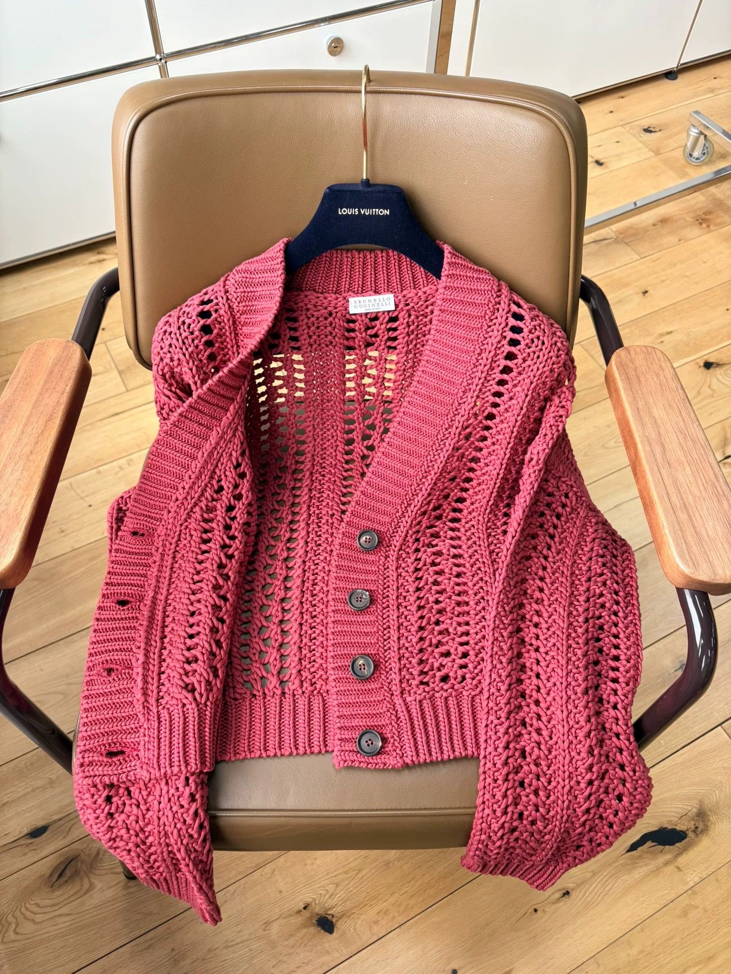Brunello Cucinelli Brunello Cucinelli Red Cotton Cardigan Size US S / EU 44-46 / 1 - 3 Thumbnail