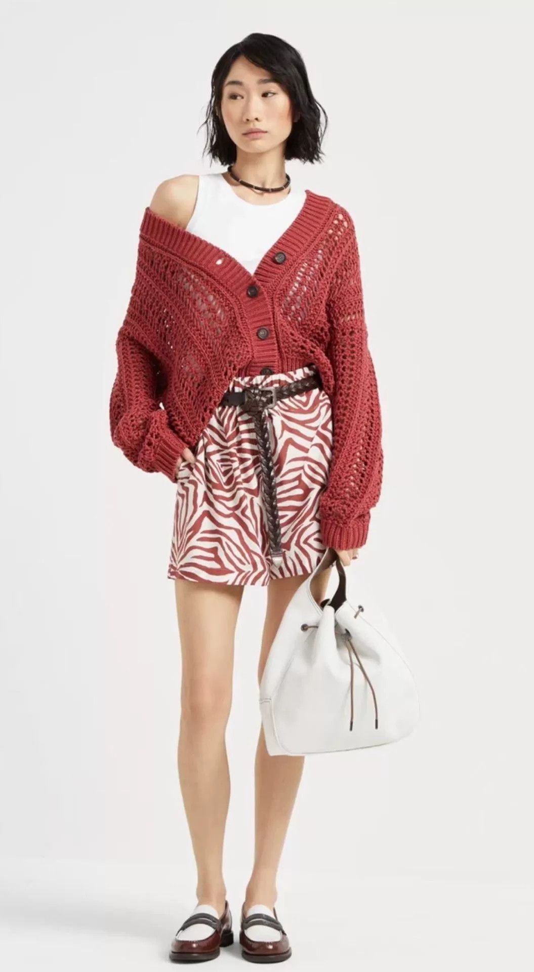 Brunello Cucinelli Brunello Cucinelli Red Cotton Cardigan Size US S / EU 44-46 / 1 - 9 Thumbnail