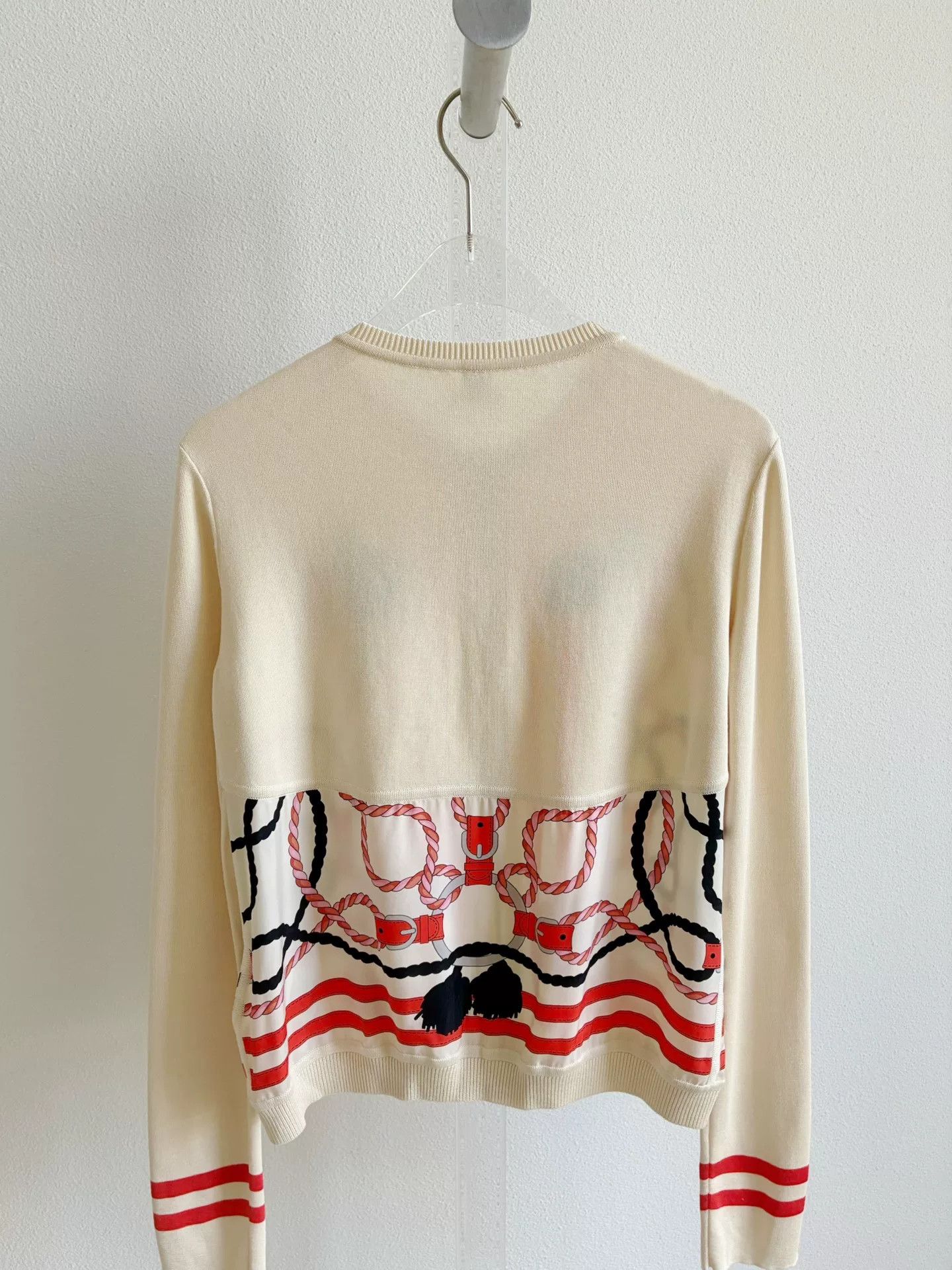 Hermes Hermes Beige Silk Cardigan with Rope Print Size US S / EU 44-46 / 1 - 3 Thumbnail