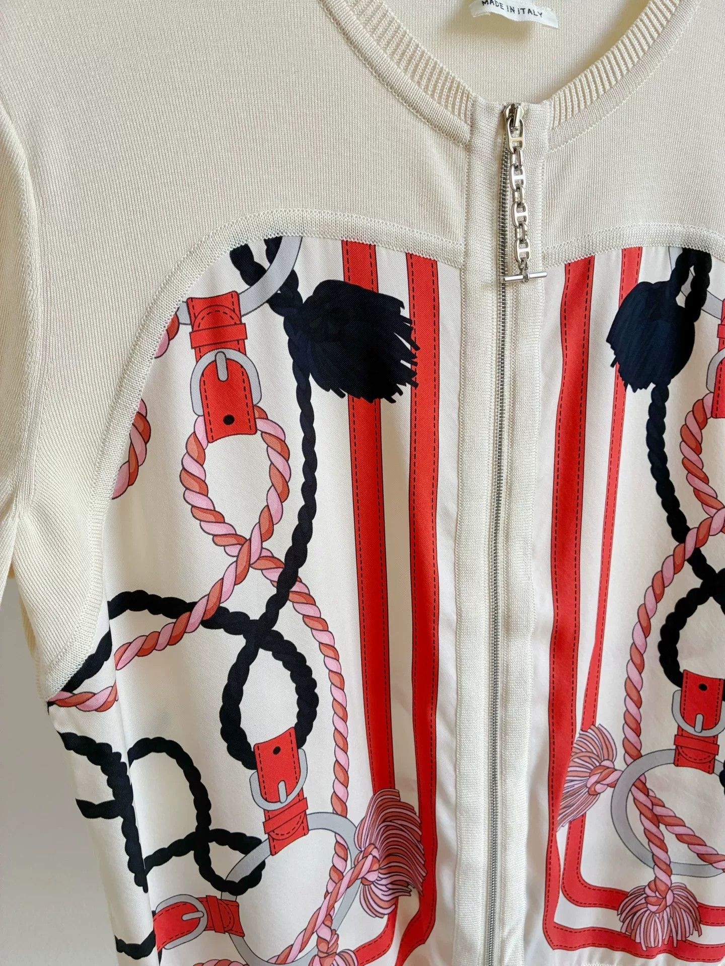 Hermes Hermes Beige Silk Cardigan with Rope Print Size US S / EU 44-46 / 1 - 5 Thumbnail