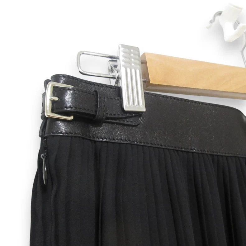 Hermes Hermes Leather Waistband Pleated Skirt Size US 38 / EU 54 - 7 Thumbnail