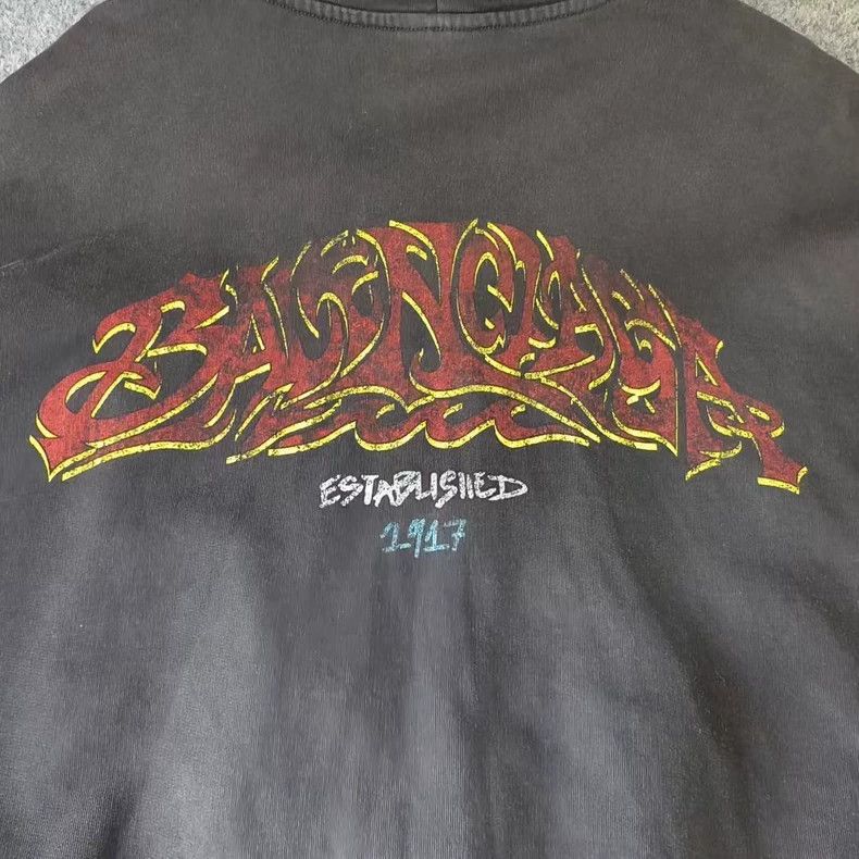 Balenciaga Balenciaga Black Flame Print Hoodie Size US S / EU 44-46 / 1 - 6 Thumbnail