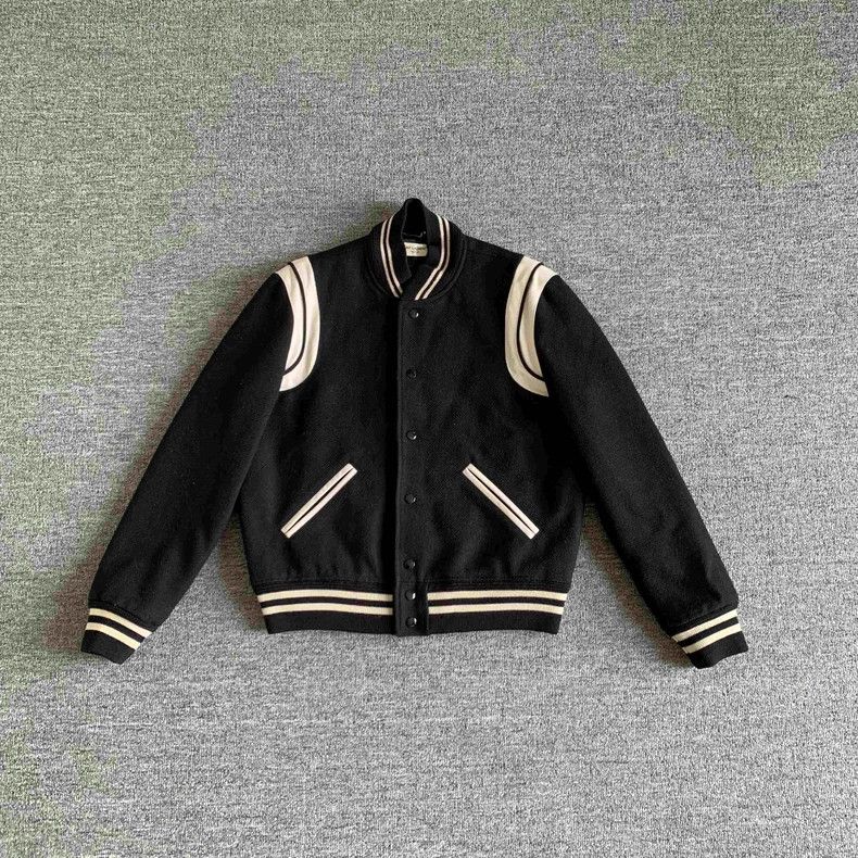 Saint Laurent Paris YSL Striped Casual Button Baseball Jacket Size US M / EU 48-50 / 2 - 4 Thumbnail