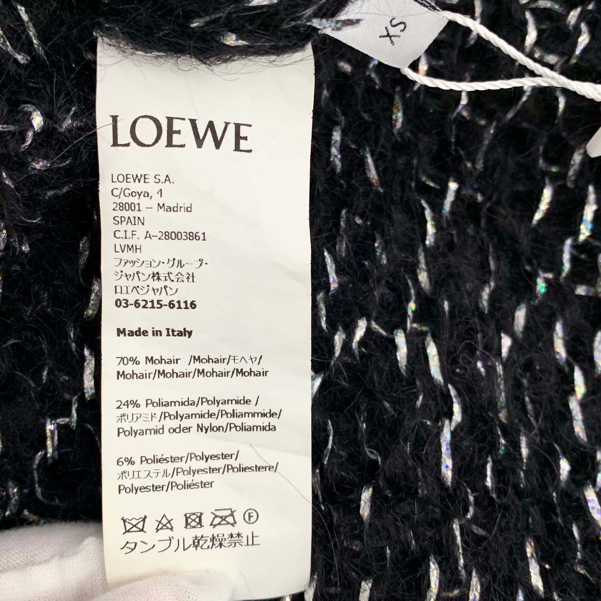Loewe black mohair crew neck long sleeve sweater Size US XS / EU 42 / 0 - 6 Thumbnail