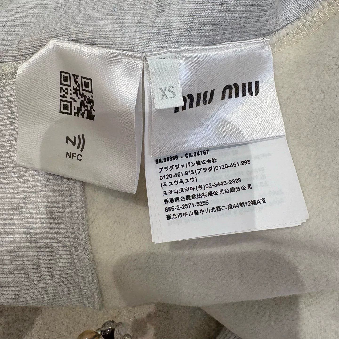 Miu Miu Miu Miu Gray Classic Logo Zip Hoodie Size US XS / EU 42 / 0 - 8 Thumbnail