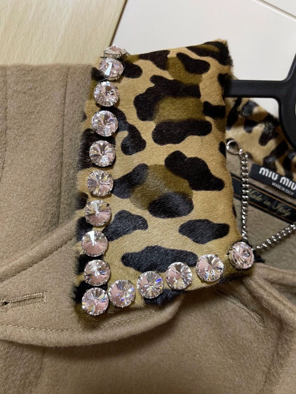 Miu Miu miumiu wool coat with fur collar and rhinestones Size US M / EU 48-50 / 2 - 4 Thumbnail