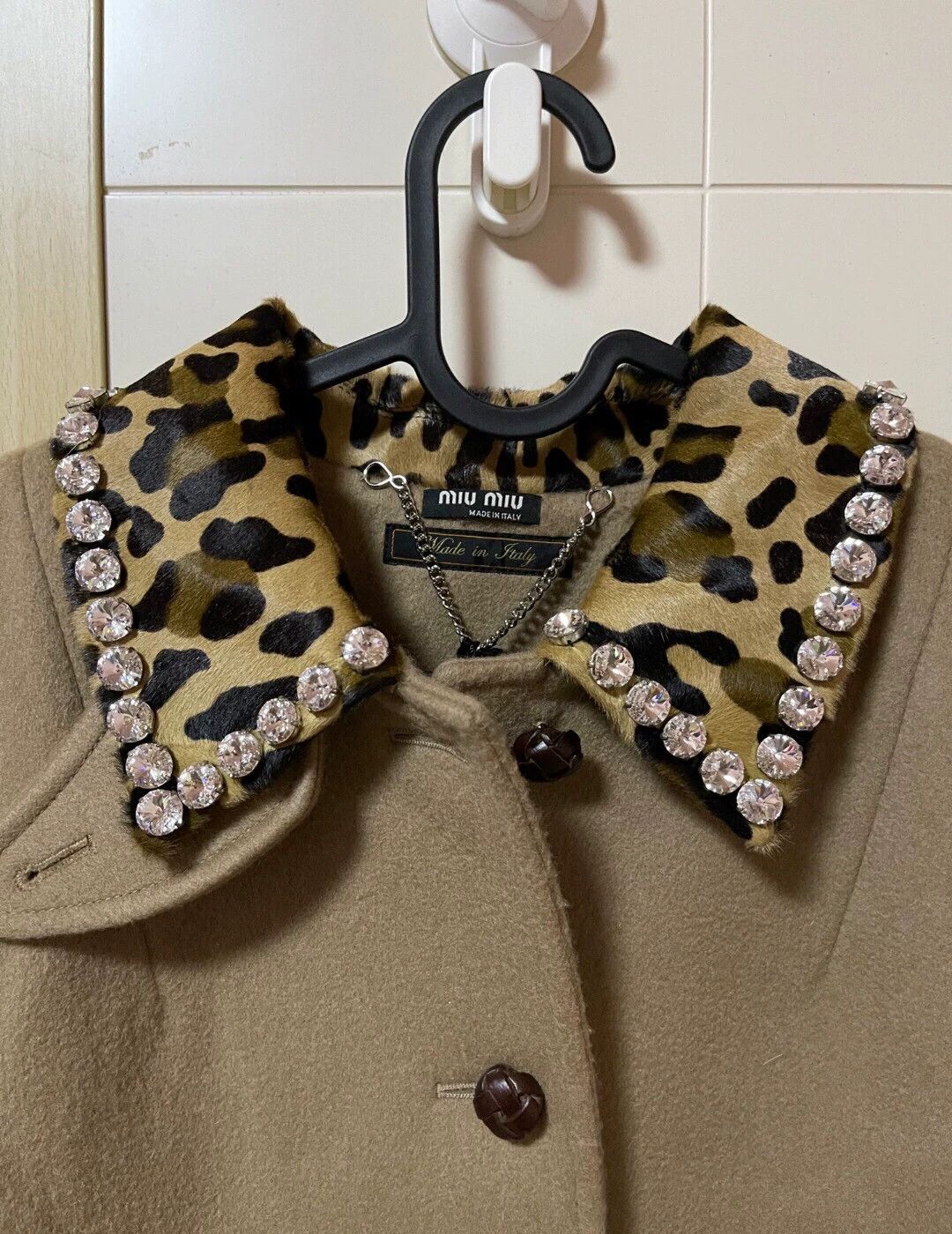 Miu Miu miumiu wool coat with fur collar and rhinestones Size US M / EU 48-50 / 2 - 3 Thumbnail