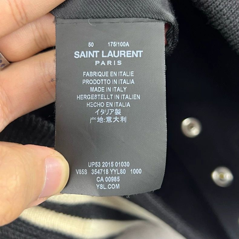 Saint Laurent Paris Saint Laurent Striped Varsity Jacket Size US L / EU 52-54 / 3 - 3 Thumbnail