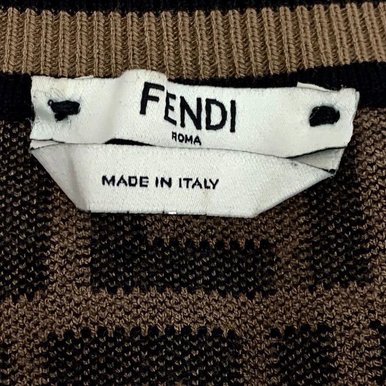 Fendi Fendi Brown Logo All-Over Print Round Neck Long Sleeve Knit Sweater Size US M / EU 48-50 / 2 - 5 Thumbnail