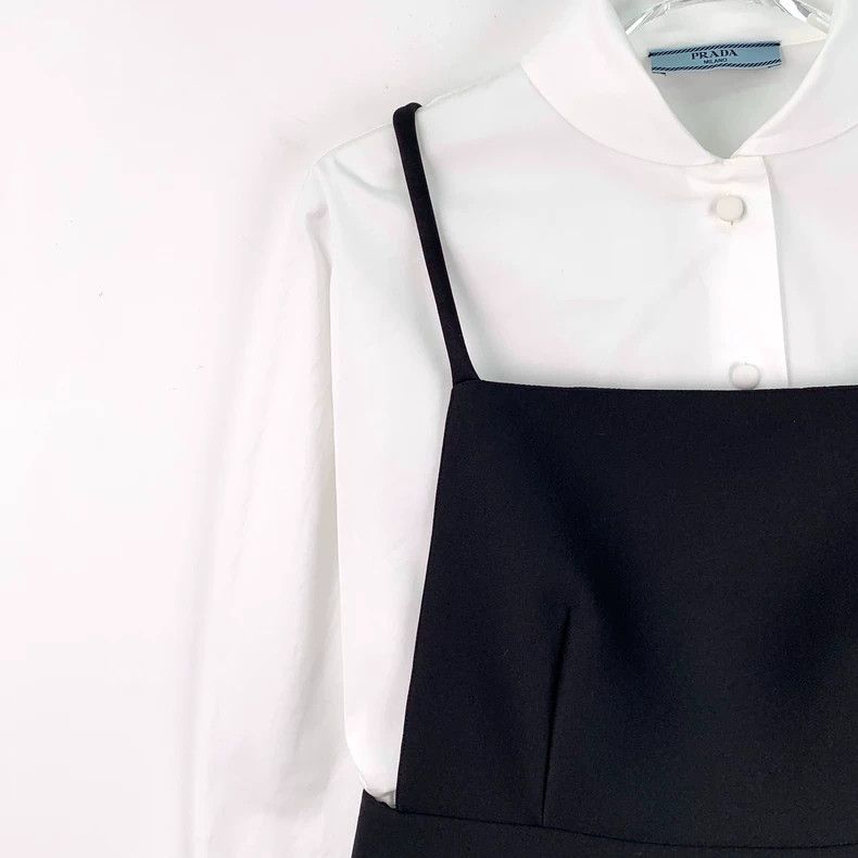 Prada Prada Colorblock Cotton Long Sleeve Dress Size US 36 / EU 52 - 3 Thumbnail