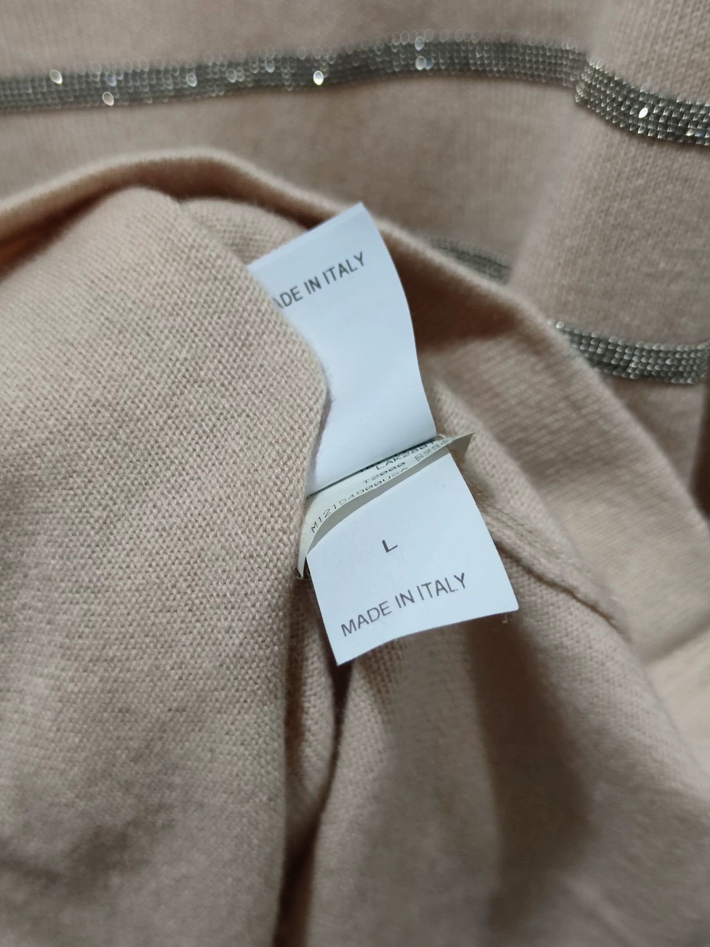 Brunello Cucinelli Brunello Cucinelli Cashmere Beaded Sweater T-shirt Size US L / EU 52-54 / 3 - 7 Thumbnail