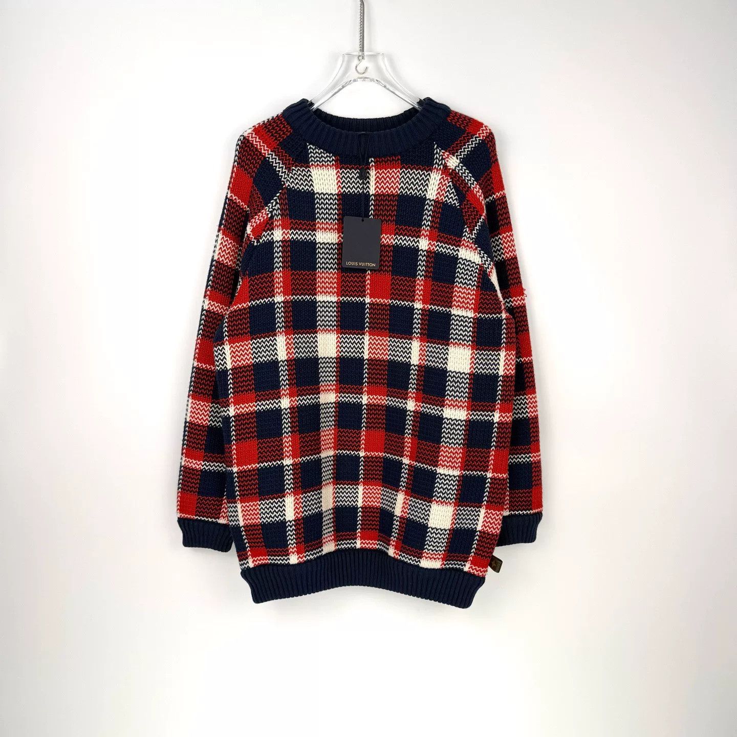 Louis Vuitton LV Red White Blue Plaid Wool Sweater M Size US M / EU 48-50 / 2 - 3 Thumbnail