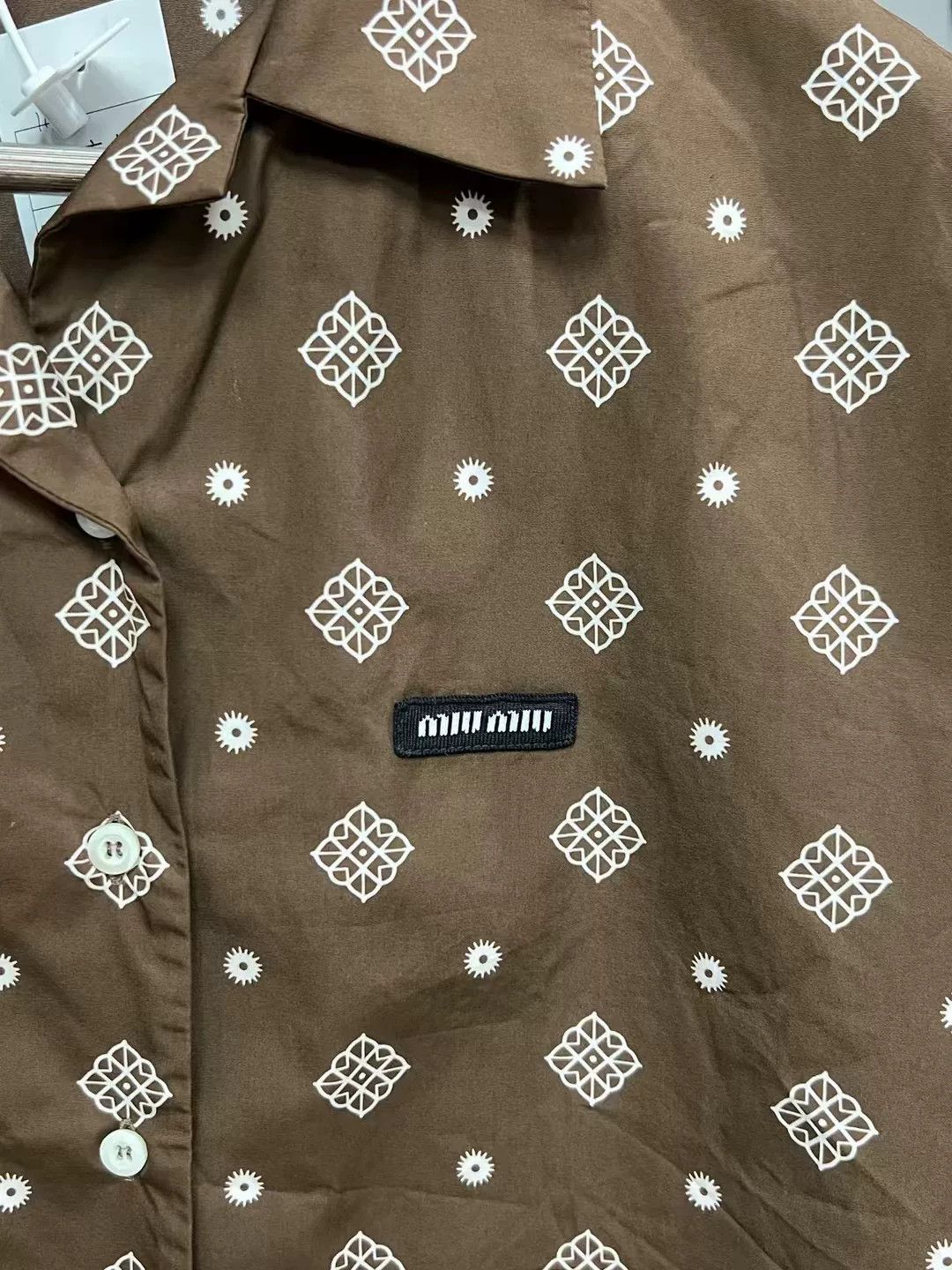 Miu Miu new miumiu patterned short sleeve shirt Size US M / EU 48-50 / 2 - 3 Thumbnail