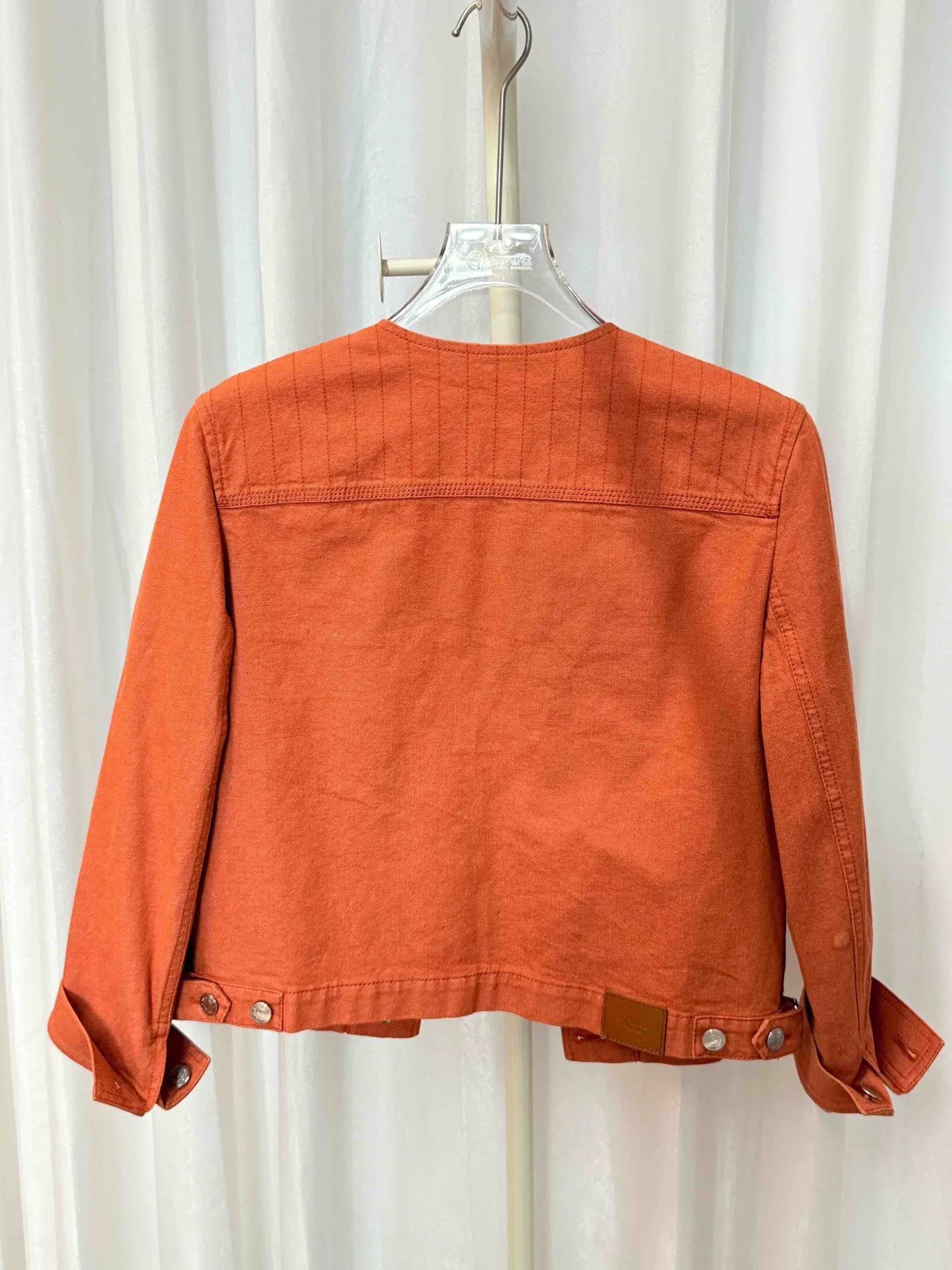 Hermes hermes orange short denim jacket size 38 Size US M / EU 48-50 / 2 - 2 Thumbnail